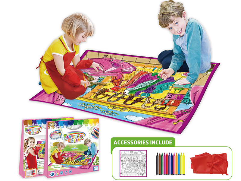 Dancing Party Scene Washable Coloring Mat  + Apron(80*80CM)