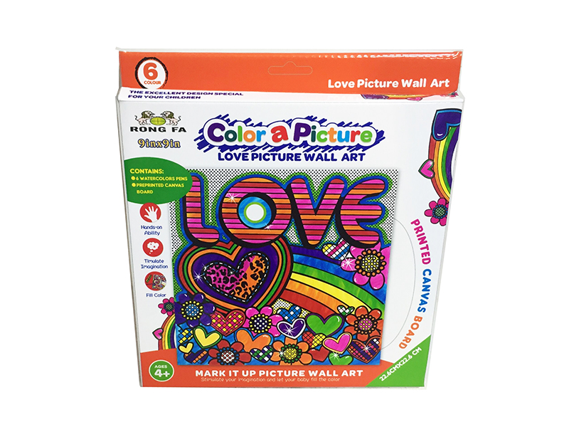 Love Picture Wall Art Coloring Printed Canvas Board