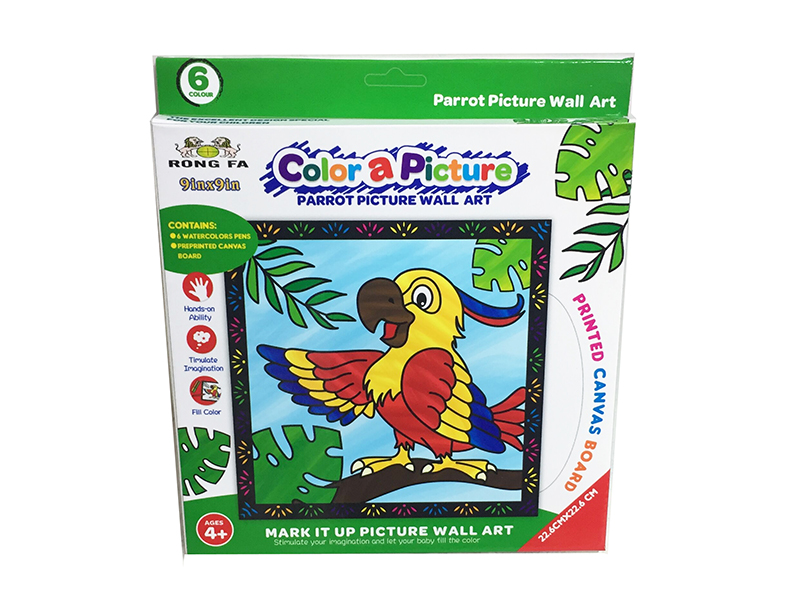 Parrot Picture Wall Art Coloring Printed Canvas Board