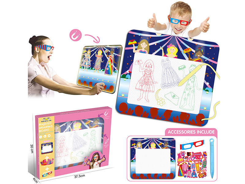3D Magnetism Model Girl Drawing Board