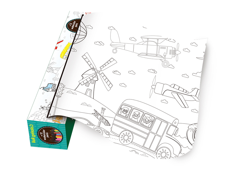 Traffic Coloring Drawing Paper Roll 120*40cm