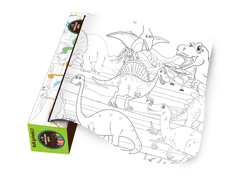 Dinosaurs World Coloring Drawing Paper Roll 120*40cm