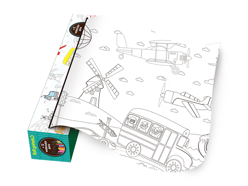 Traffic Coloring Drawing Paper Roll 100*40cm