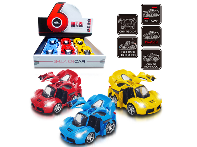 1:32 Q Ferrari Alloy 3 Open Door Pull Back Car