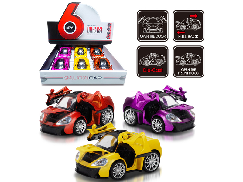 1:32 Q Mclaren Alloy 3 Open Door Pull Back Car