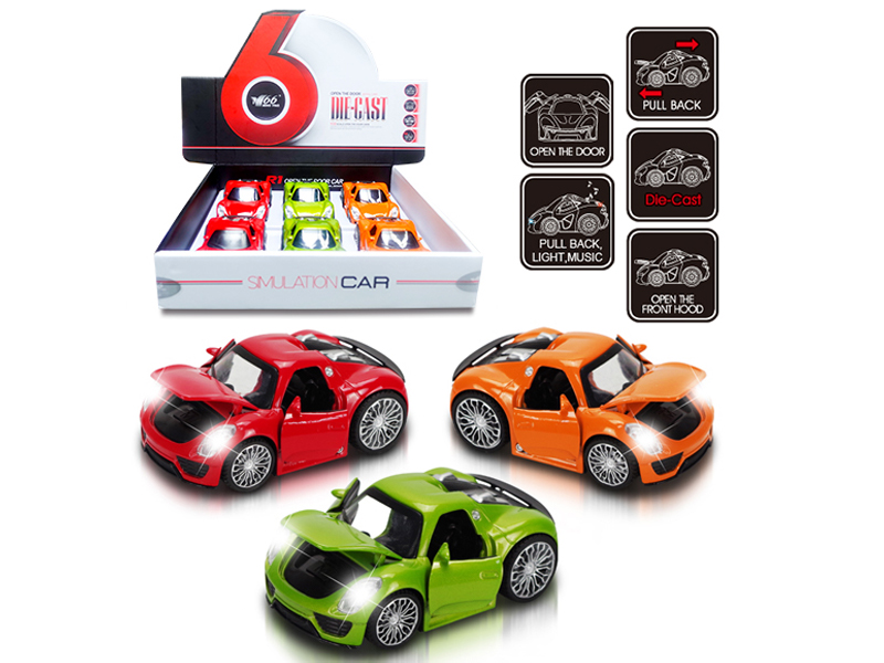 1:32 Q Porsche Alloy 3-Door Pull Back Car