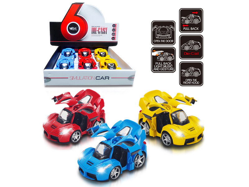 1:32 Q Ferrari Alloy 3 Open Door Pull Back Car