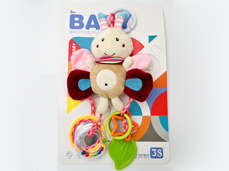 Plush Butterfly Teether Bedside Bell Baby Stroller Pendant