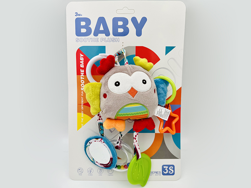 Plush Owl Teether Bedside Bell Baby Stroller Pendant