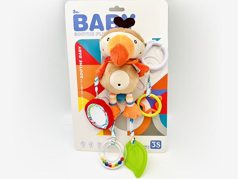Plush Duck Teether Bedside Bell Baby Stroller Pendant