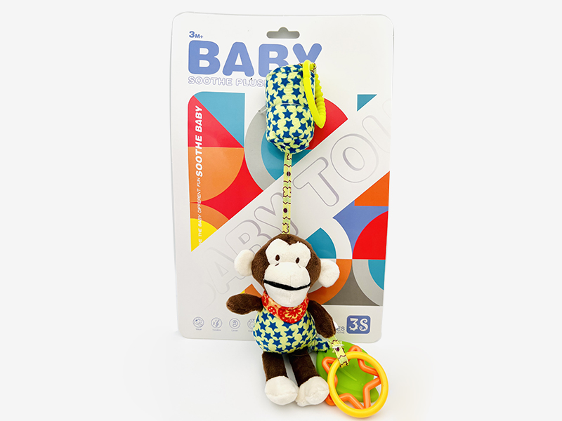 Monkey Teether Bedside Bell Baby Stroller Hanging Toy