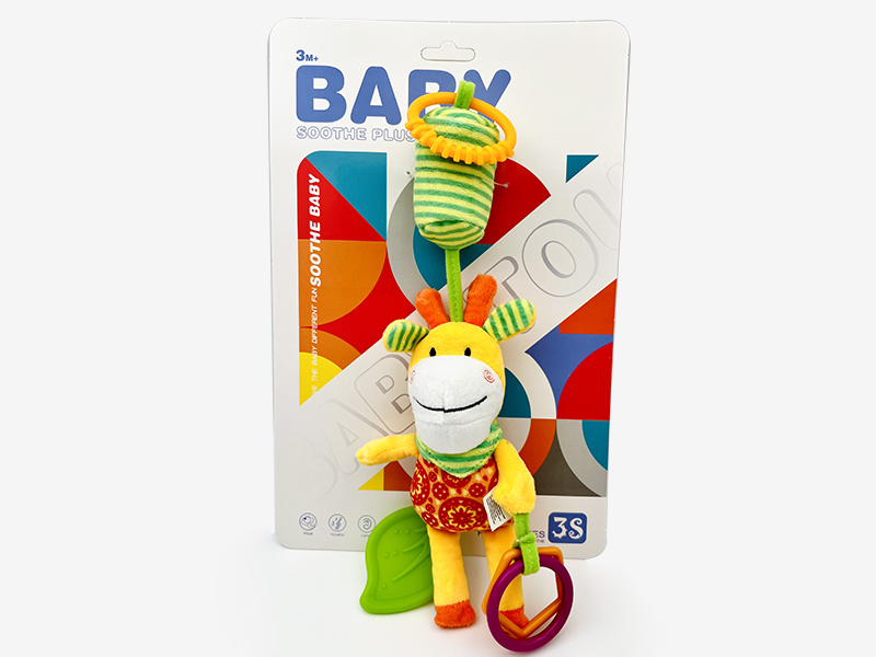 Plush Animal Teether Bedside Bell Baby Stroller Hanging Toy