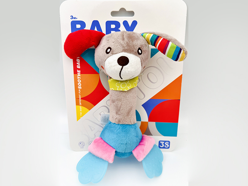 Plush Dog Baby Teether BB Stick