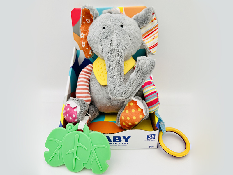 Soothe Plush Elephant Baby Crib & Stroller Hanging Toy