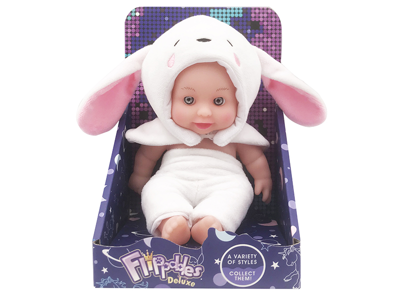 Rabbit Coat Vinyl Doll(8 Inches)
