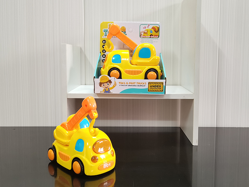 Friction Cartoon Engineering Crane With Sound And Light