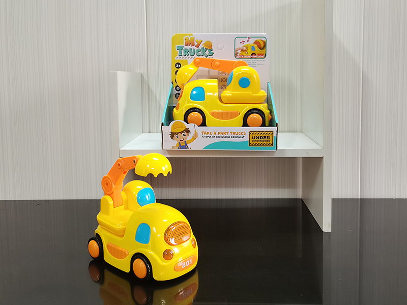 Friction Cartoon Engineering Crane With Sound And Light