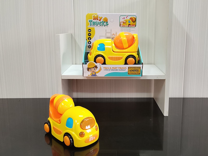Friction Cartoon Engineering Concrete Truck With Sound And Light