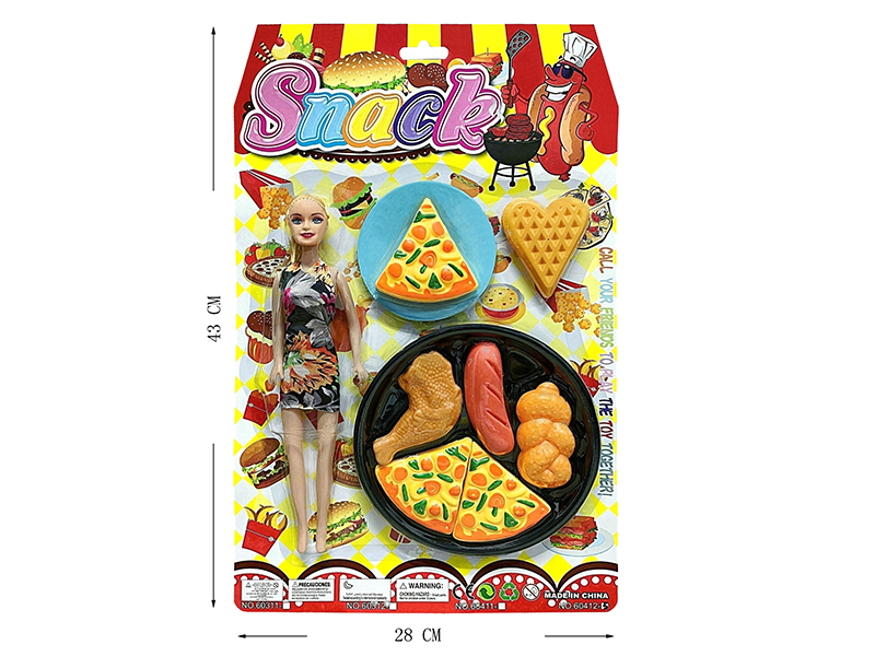 Doll + Pizza Set