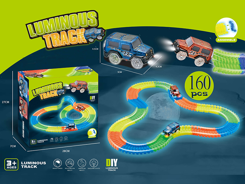 160PCS Luminous Track +1 Light Car