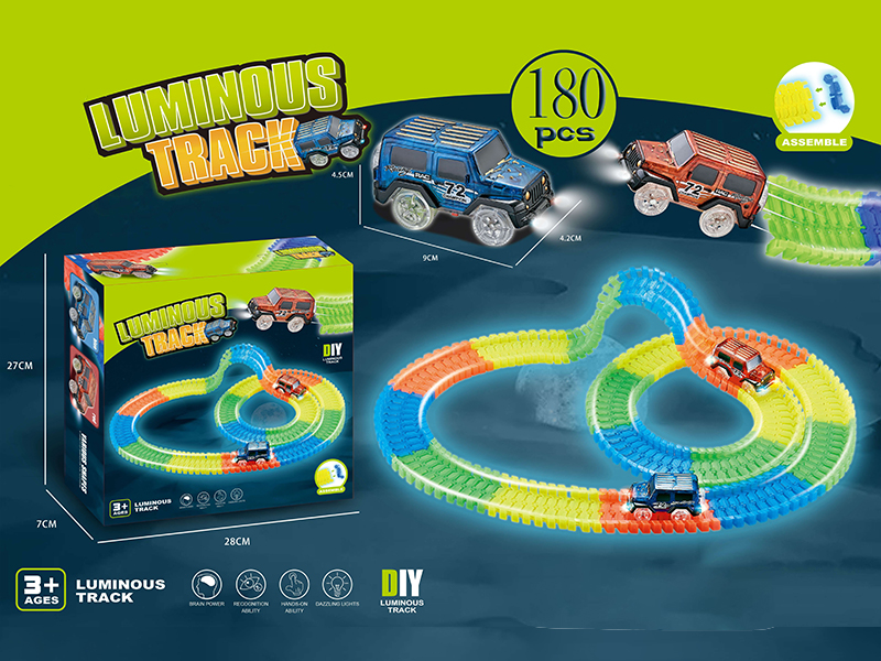 180PCS Luminous Track +1 Light Car