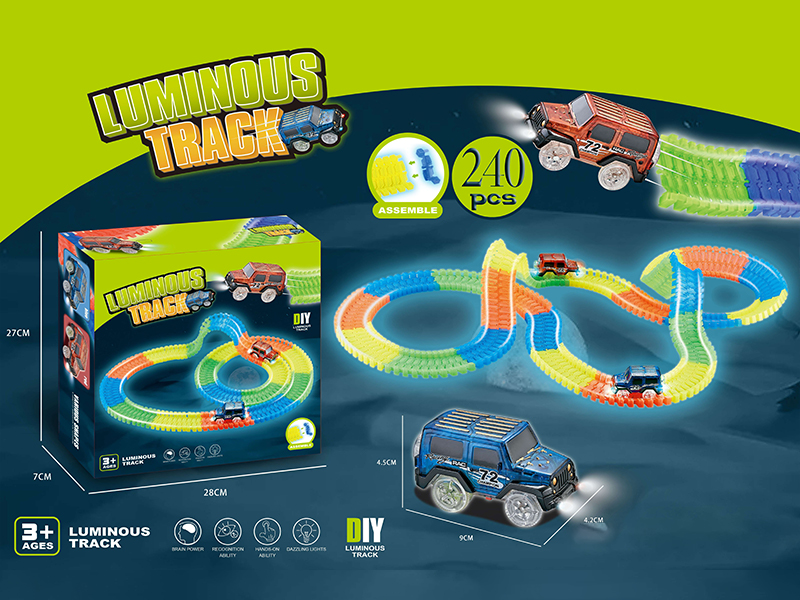 240PCS Luminous Track +1 Light Car