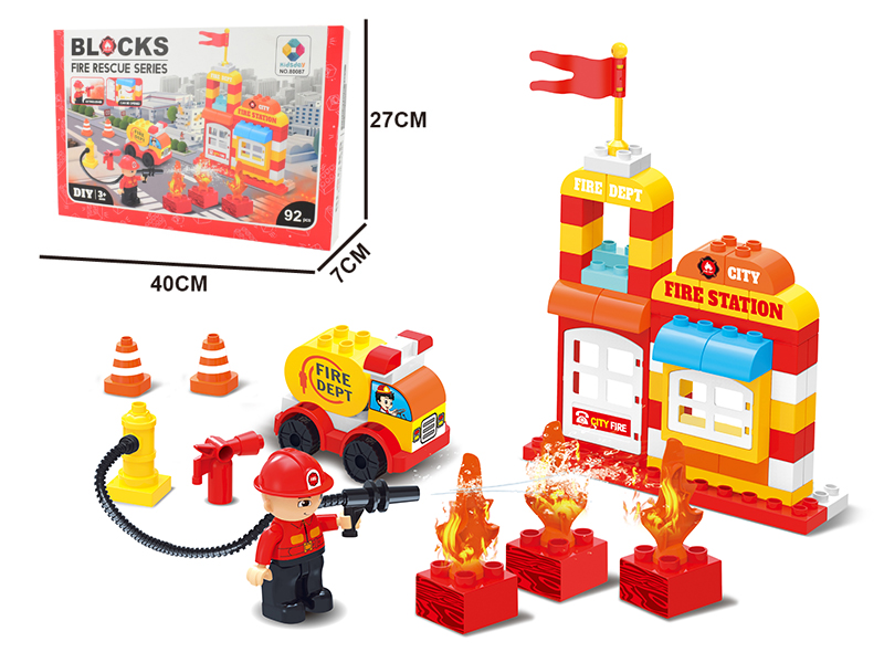 DIY Building Blocks Fire Control Series 92pcs