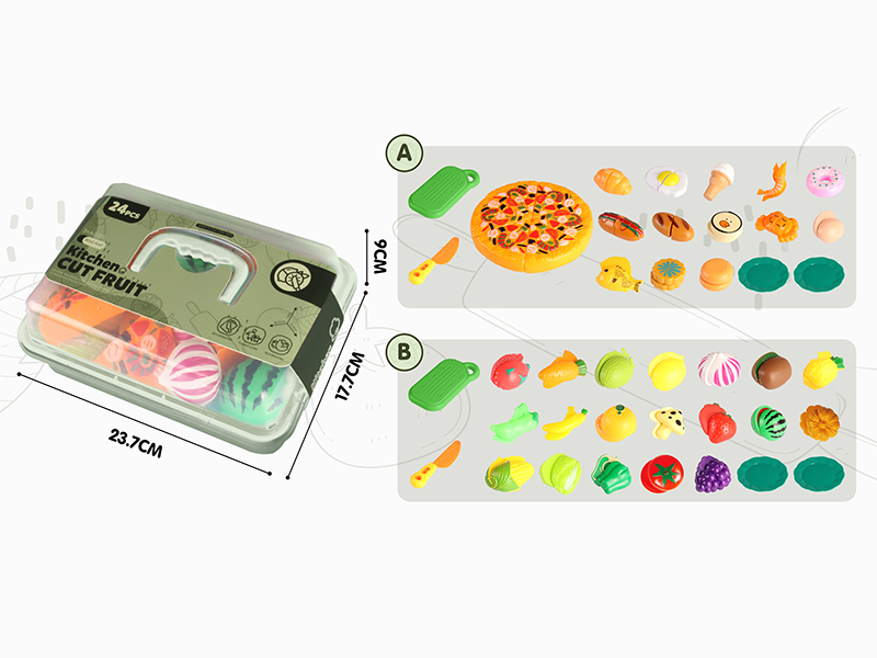 Rectangular Storage Box Cutting Toys 24pcs