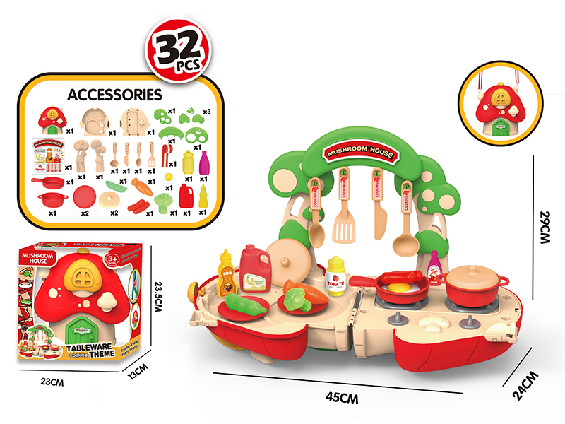 Mushroom House Messenger Bag Tableware Theme 32pcs