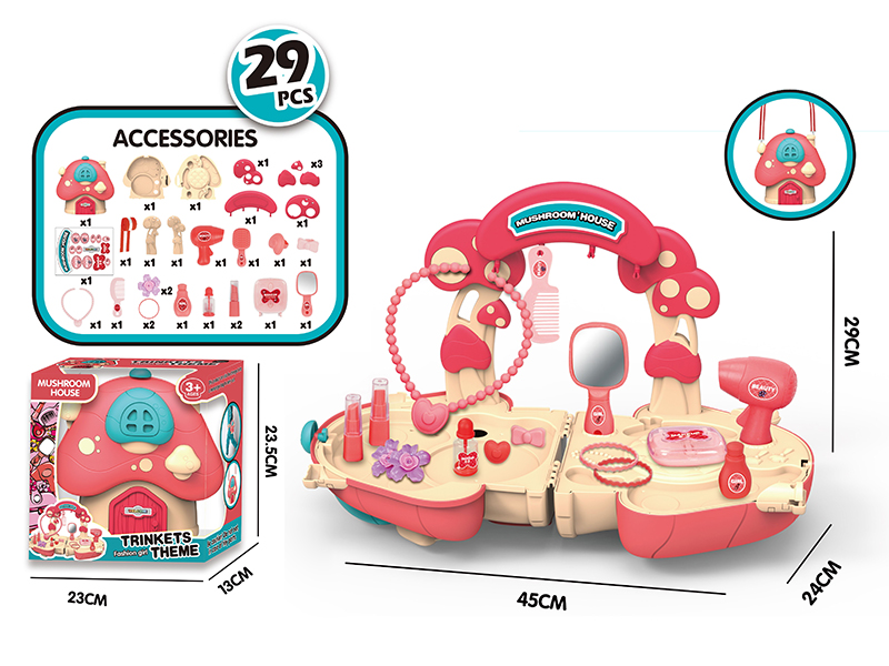 Mushroom House Messenger Bag Trinkets Theme 29pcs