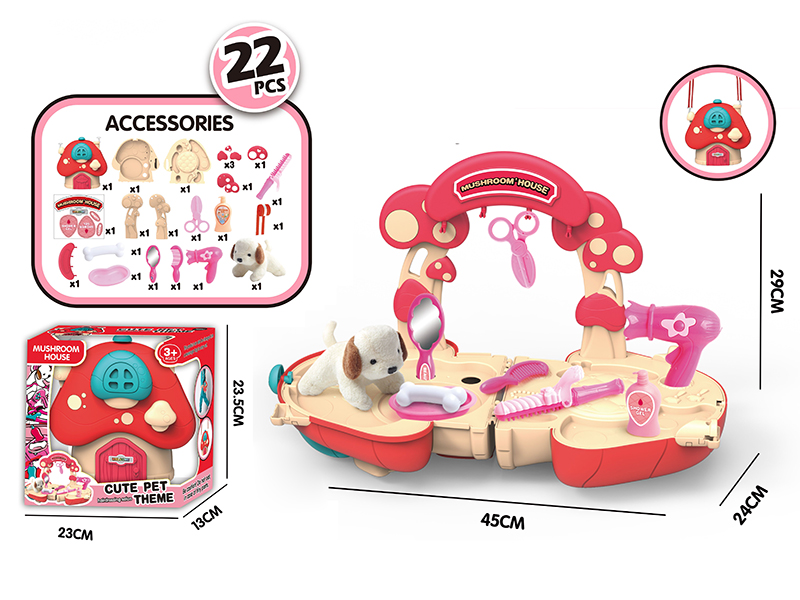 Mushroom House Messenger Bag Cute Pet Theme 22pcs