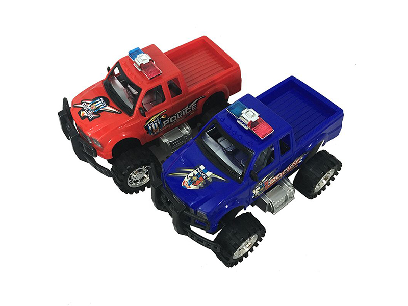 Solid color pickup off-road police vehicle