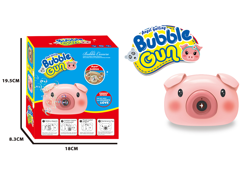 Pink Pig Bubble Camera(Light And Music)