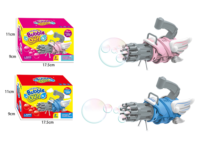 12 Holes Angel Gatling Bubble Gun With Light