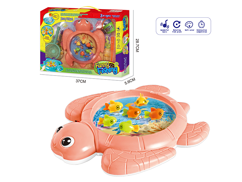 Cartoon Turtle Electric Fishing Game(Pink)