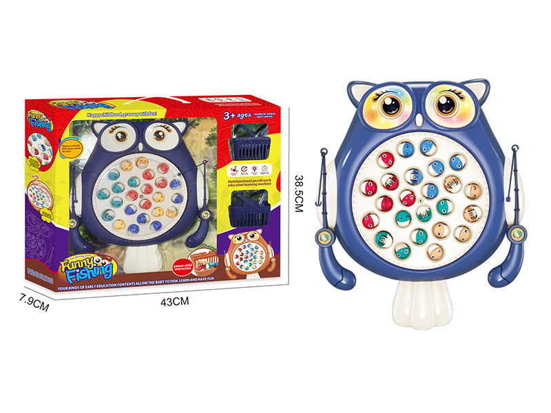 Cartoon Owl Electric Fishing Game(Blue)