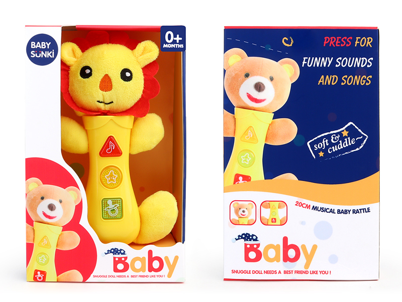 Plush Lion Baby Rattle With Light And Music