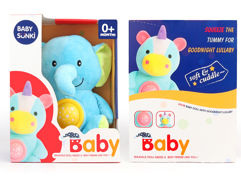 Plush Soothe Elephant With Sound And Light