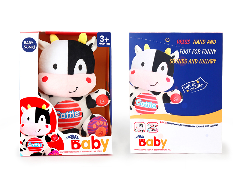 Plush Soothe Cow With Funny Sound And Lullaby