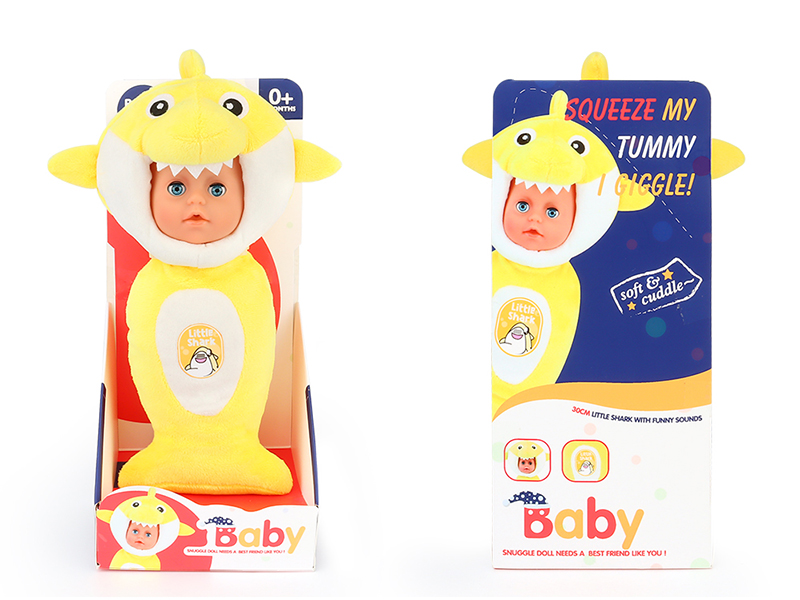 Plush Soothe Shark Baby Doll With Laughter