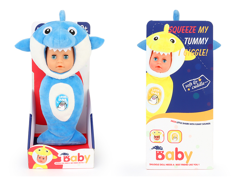 Plush Soothe Shark Baby Doll With Laughter