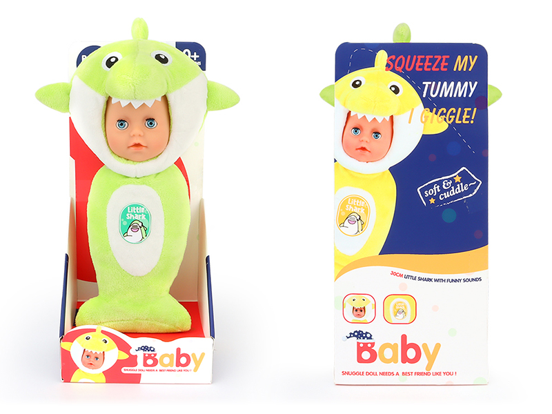 Plush Soothe Shark Baby Doll With Laughter