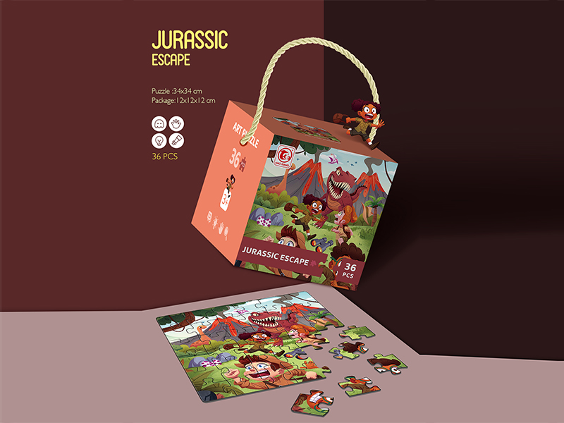 36PCS Jurassic Escape Puzzle