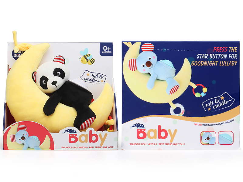 Plush Soothe Moon Panda With Sound And Light