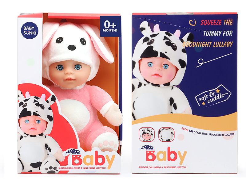 Plush Soothe Rabbit Baby Doll With Sound And Light