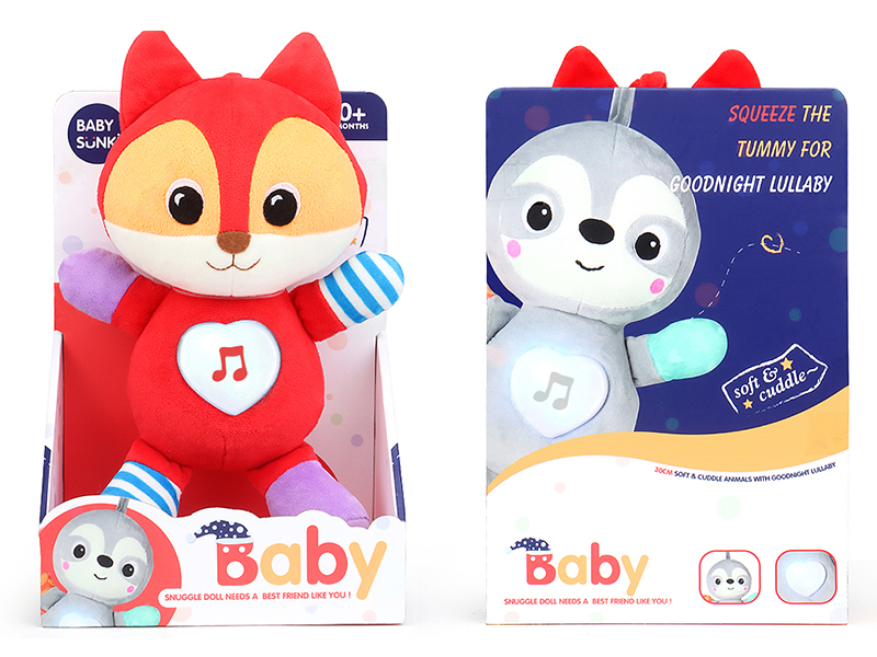 Baby Crib Hanging Plush Soothe Fox With Sound And Light