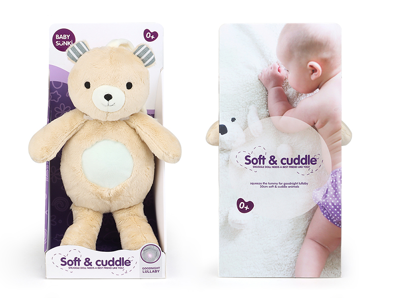 Baby Crib Hanging Plush Soothe Bear With Sound And Light