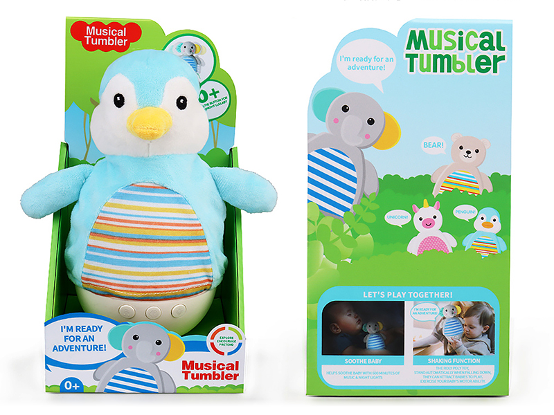 Plush Penguin Tumbler With Light And Music