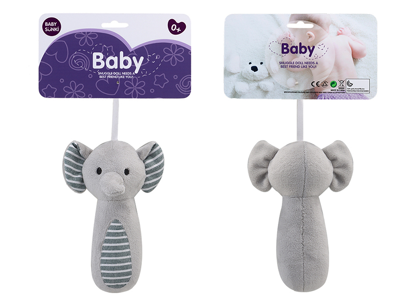 Plush Soothe Elephant Baby Rattles BB Stick