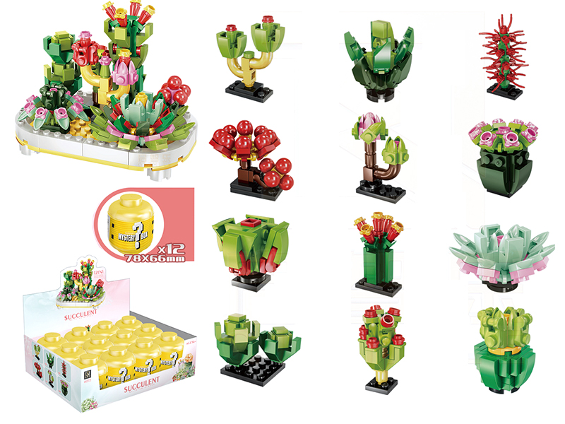 Succulent Potted Plants Building Blocks 12pcs